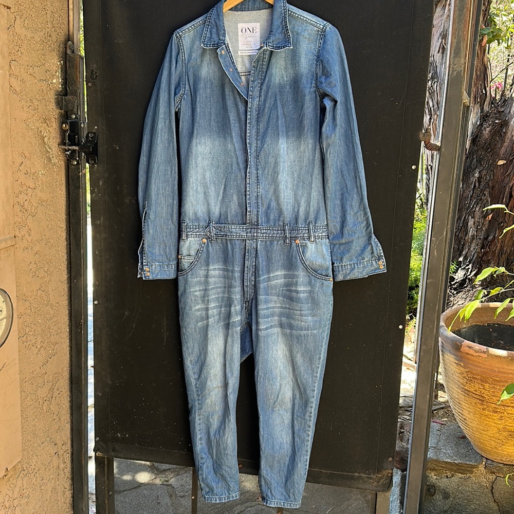 One by One Teaspoon for Urban Outfitters Blue Denim Jumpsuit